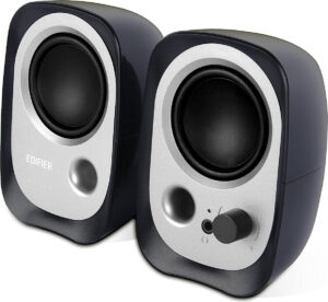 BOXE EDIFIER 2.0, RMS: 4W (2 x 2W), bass reflex port, USB power, black, „R12U” (timbru verde 0.8 lei)