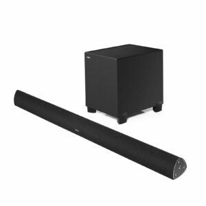 BOXE EDIFIER soundbar, bluetooth 4.0, RMS: 145W (2 x 16W, 2 x 19W, 1 x 75W), woofer 8″, medii 2.75″, inalte 0.75″, frecv. raspuns 48Hz-20KHz, Line-in/AUX/optic/coax,tel wireless,dim1000x79x80mm, black, „B7-BK” (include TV 1.5 lei)
