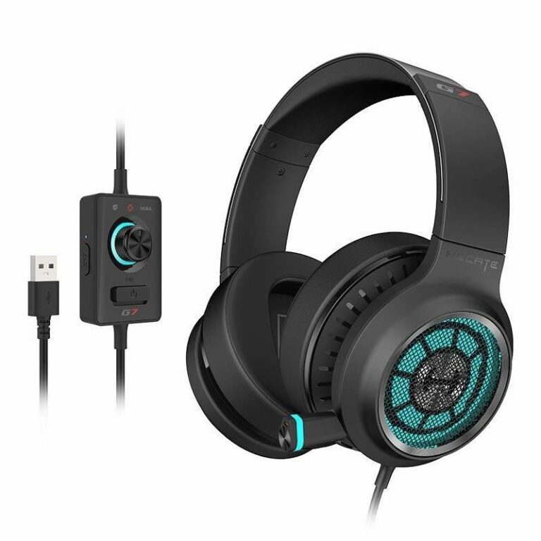 CASTI Edifier, cu fir, gaming, utilizare multimedia, microfon pe casca, detasabil, conectare prin USB 2.0, negru, „G7-BK”, (timbru verde 0.8 lei)