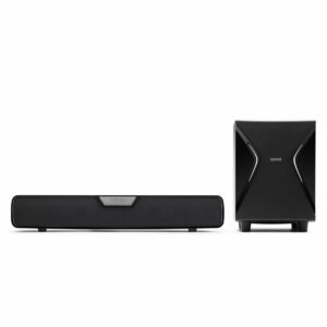BOXE EDIFIER Gaming Soundbar, RMS: 86W (2 x 18W, 1 x 50W), bass 7″, inalte 2.75″, control volum, BT/USB/OPT/AUX, sound mode: Music/Game/Movie, 13 x LED RGB, frecv. raspuns 44Hz-20KHz, 220V power, black, „G7000-BK” (include TV 0.8lei)