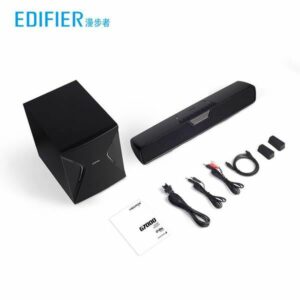 BOXE EDIFIER Gaming Soundbar, RMS: 86W (2 x 18W, 1 x 50W), bass 7″, inalte 2.75″, control volum, BT/USB/OPT/AUX, sound mode: Music/Game/Movie, 13 x LED RGB, frecv. raspuns 44Hz-20KHz, 220V power, black, „G7000-BK” (include TV 0.8lei)