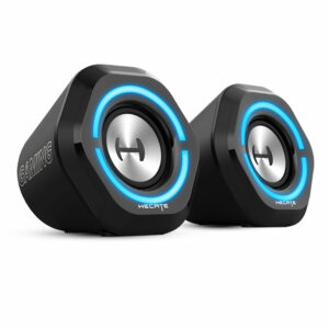 BOXE EDIFIER Gaming 2.0, RMS: 5W (2 x 2.5W), bass 2.5″, control volum, BT/USB/AUX, sound mode: Music/Game/Movie, 12 x LED RGB, frecv. raspuns 98Hz-20KHz, USB power, black, „G1000-BK” (timbru verde 0.8 lei)