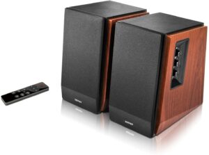 BOXE EDIFIER 2.0, RMS: 66W (2 x 15W, 2 x 18W), bluetooth, telecomanda wireless, volum, bass, treble, dual RCA, sub-out, brown, „R1700BTS-BR” (timbru verde 11.00 lei)