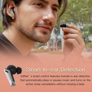 CASTI Edifier, wireless, intraauriculare – butoni, utilizare smartphone, microfon pe casca, alb, „TWSNB2-W” (include TV 0.18lei)
