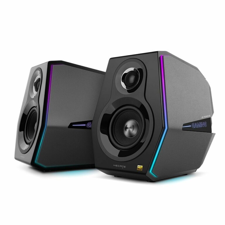 BOXE EDIFIER Gaming 2.0, RMS: 88W (2 x 12W, 2 x 32W), bass 4″, control volum, BT/USB/AUX/Optical/Coaxial, sound mode: Music/Game/Movie, 11 x LED RGB, frecv. raspuns 55Hz-20KHz, 220V power, black, „G5000-BK” (timbru verde 0.8 lei)