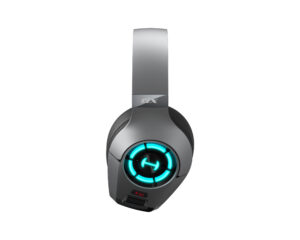CASTI Edifier, cu fir, gaming, utilizare multimedia, microfon pe casca, detasabil, conectare prin USB 2.0 | USB-C | jack 3.5″, 8 x LED RGB, dual mode, mic noise cancelling, gri, „GX-GR”, (include TV 0.8lei)