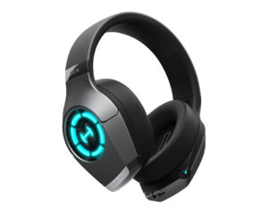 CASTI Edifier, cu fir, gaming, utilizare multimedia, microfon pe casca, detasabil, conectare prin USB 2.0 | USB-C | jack 3.5″, 8 x LED RGB, dual mode, mic noise cancelling, gri, „GX-GR”, (timbru verde 0.8 lei)