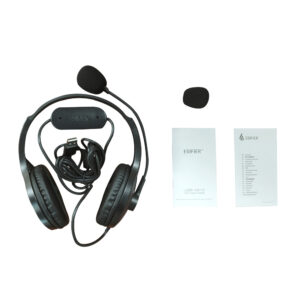 CASTI Edifier, cu fir, standard, utilizare multimedia, call center, microfon pe casca, conectare prin USB 2.0, negru, „K810-BK”, (timbru verde 0.8 lei)