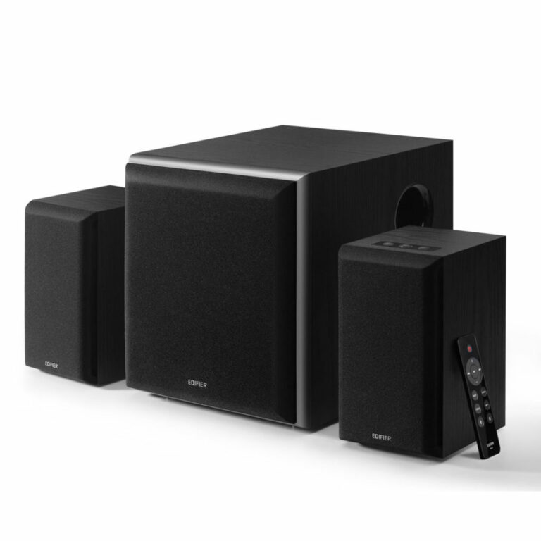 BOXE EDIFIER 2.1, RMS: 110W (2 x 20W, 1 x 70W), bluetooth, telecomanda wireless, volum, bass, treble, optical, coaxial, black, „M601DB-BK” (include TV 10lei)