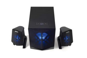 BOXE EDIFIER Gaming 2.1, RMS: 28W (2 x 7W, 1 x 14W), bass 5″, control volum, BT/Line-In/AUX, LED lighting, frecv. raspuns 210Hz-18KHz, 220V power, black, „X230-BK” (timbru verde 0.8 lei)
