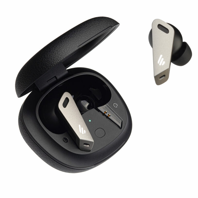 CASTI Edifier, wireless, intraauriculare – butoni, pt smartphone, microfon pe casca, conectare prin Bluetooth 5.0, negru / argintiu, „TWSNB2-PRO-BK”, (timbru verde 0.18 lei)