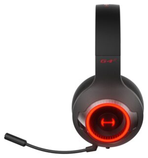 CASTI Edifier, wireless, gaming, utilizare multimedia, microfon pe casca, conectare prin Bluetooth 5.2 + 2.4GHz, red LED, USB-C, negru, „G4-S-BK”, (timbru verde 0.8 lei)